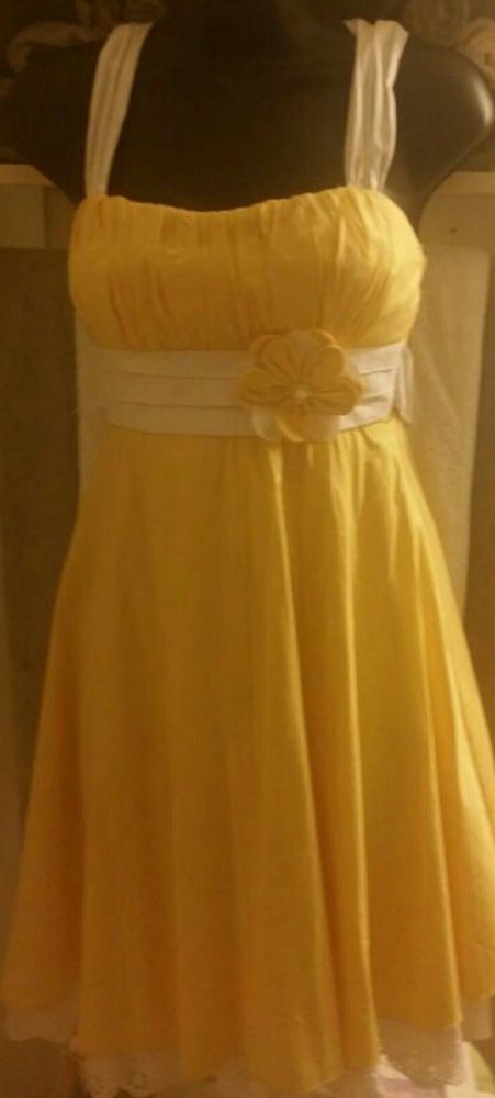 MyMichelle Yellow & White Dress