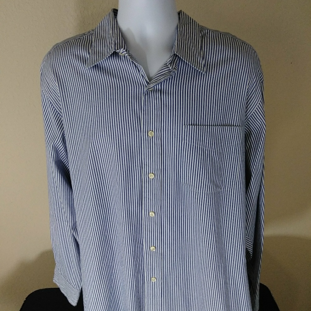 Ralph Lauren Men's Polo Shirt Bule White Striped