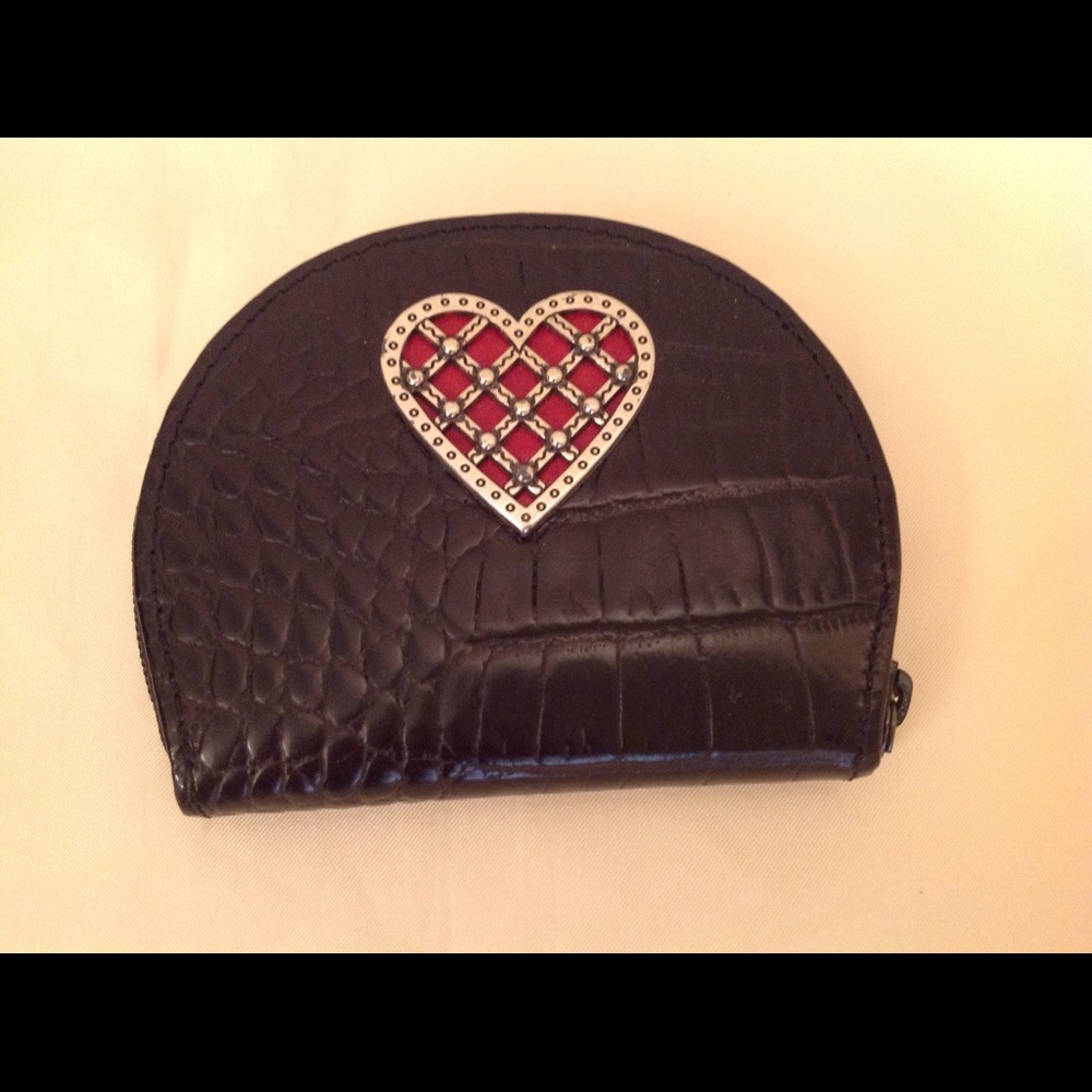 Brighton croc embossed coin purse with ❤️ design!