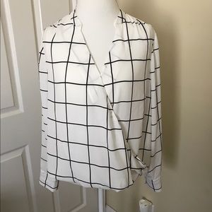 The Limited white with black striped shirt