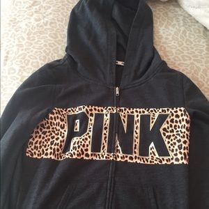 PINK Gray Cheetah Hoodie