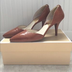 Michael Kors brown cut out heels