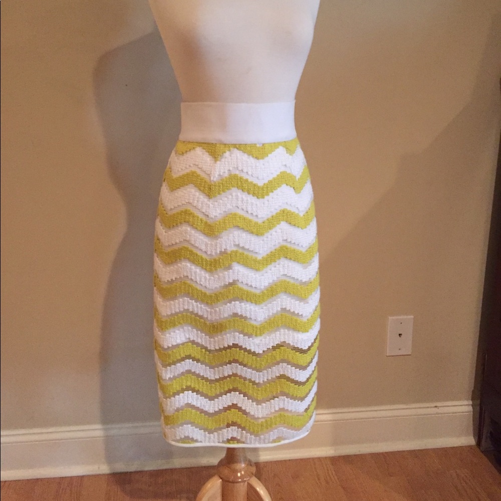 Milly High- Waist Pencil cheery Chevron Jacquard