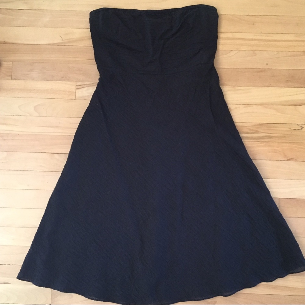J. Crew strapless seasucker dress
