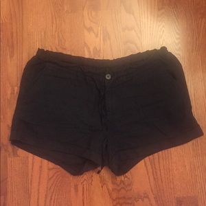 Old Navy Black Linen Tie Waist Shorts