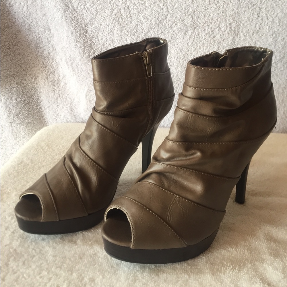 Rampage Portia Slouch Peeptoe Heel Booties