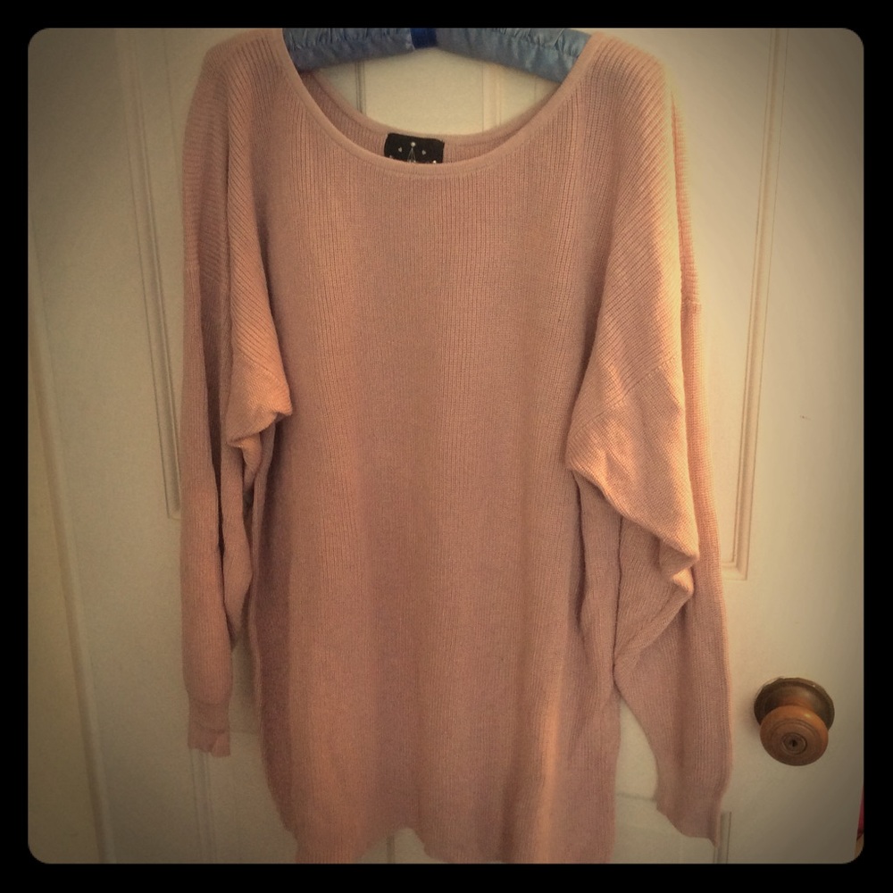 Vintage Pineapple Dance pink sweater, OS