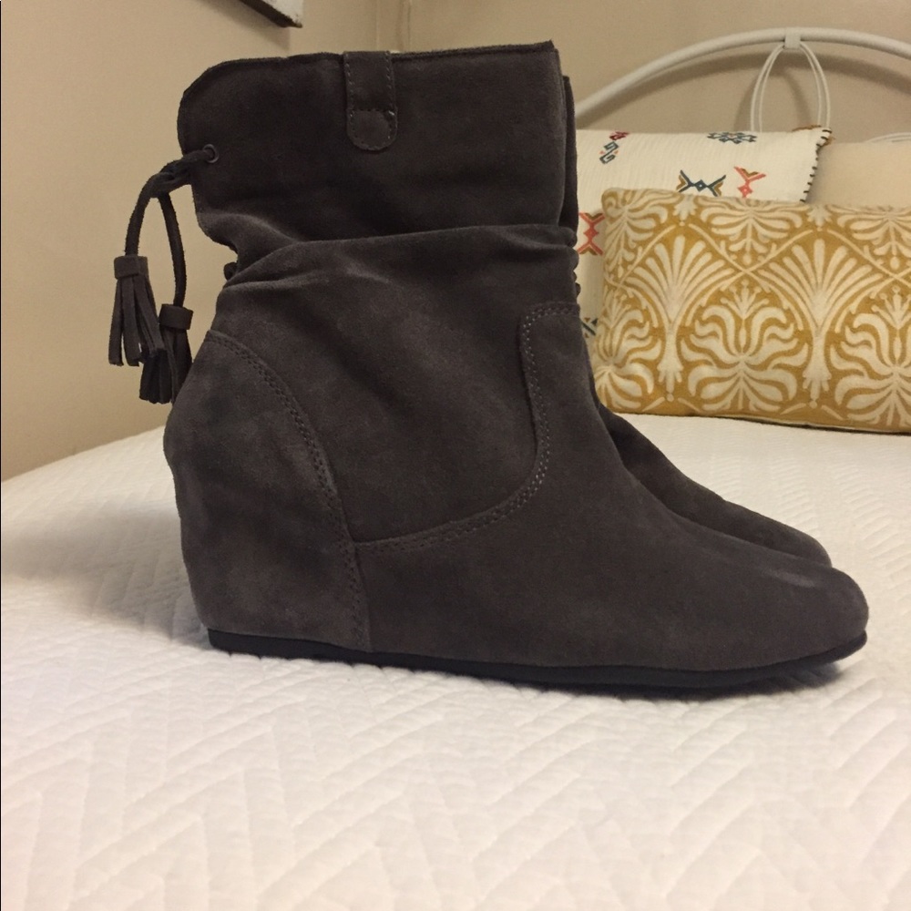 Brand New Gray Faux Suede White Mountain Booties!