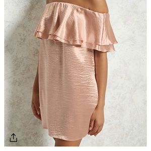 Forever 21 satin blush off shoulder dress medium