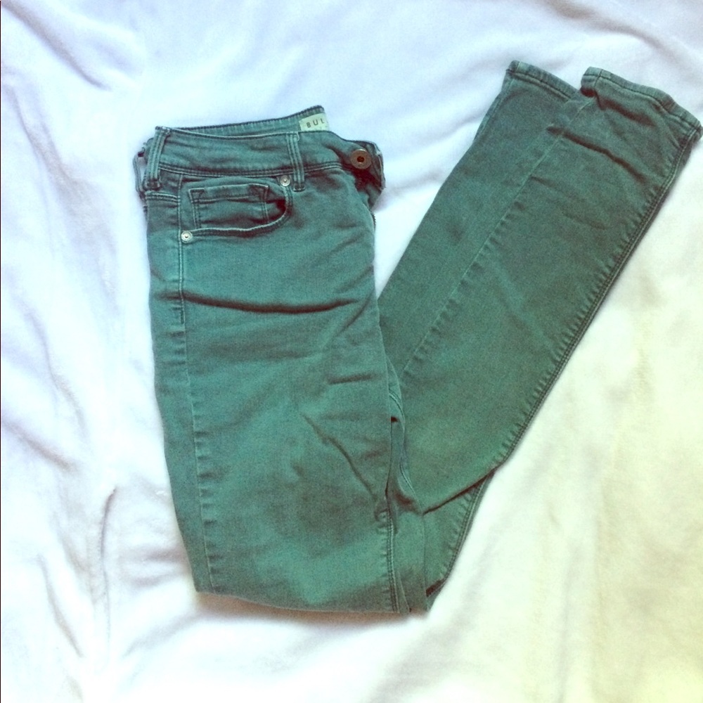 Army Green Bullhead skinny jeans