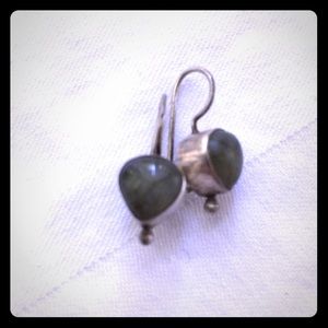 Sterling silver jade earrings