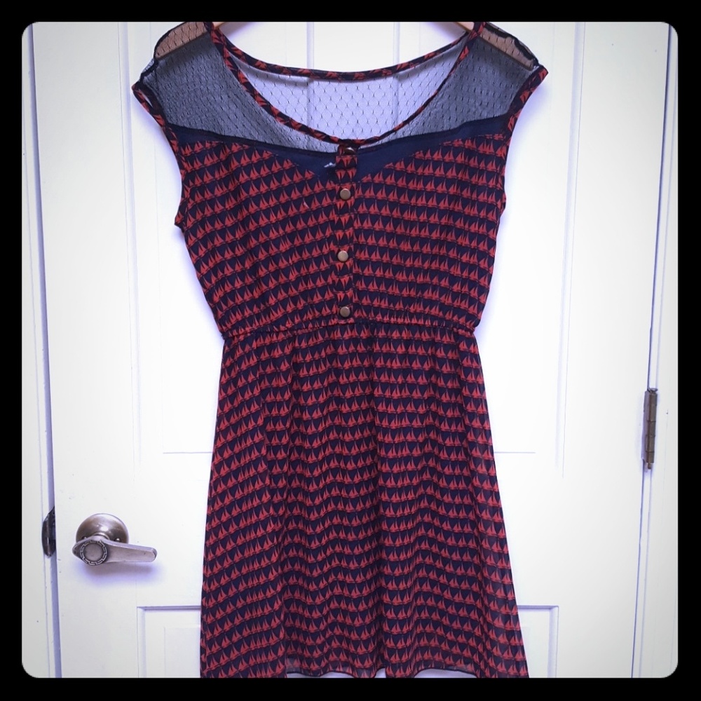 Retro sailboat dress. Pineup, Rockabilly, Betty