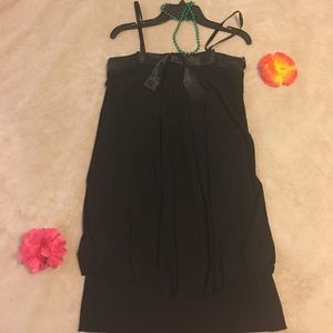 Black casual mini dress