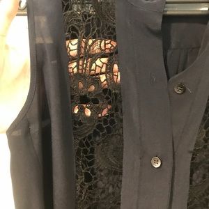 Madewell Tops - Broadway Broome Madewell silk and lace shell top Madewell Tops - Broadway Broome Madewell silk and lace shell top
