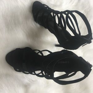 Express black cage heels