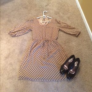 Black polka dot dress