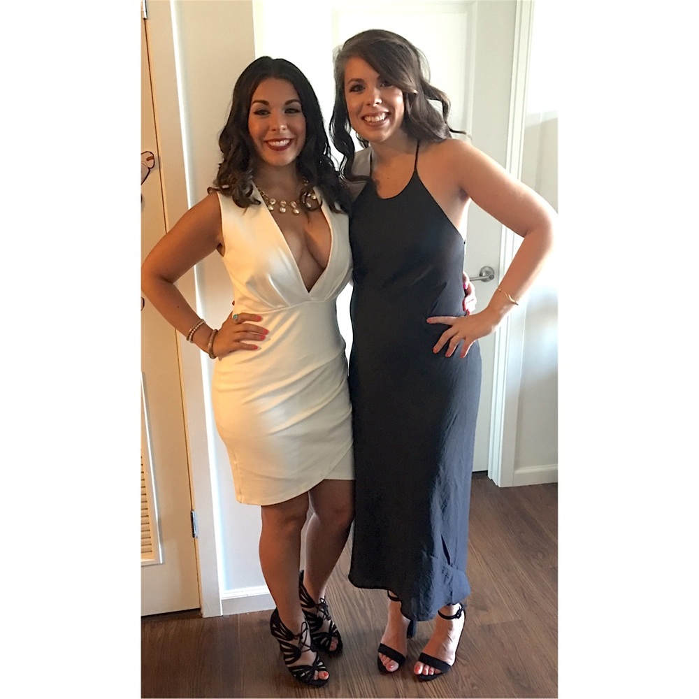 Forever 21 white plunge dress