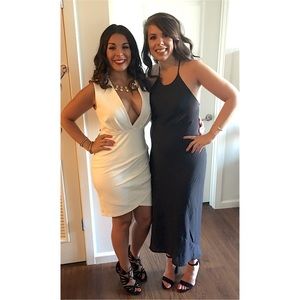 Forever 21 white plunge dress