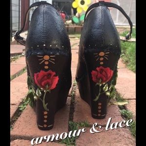 Hand painted Lana del Rey inspired wedges