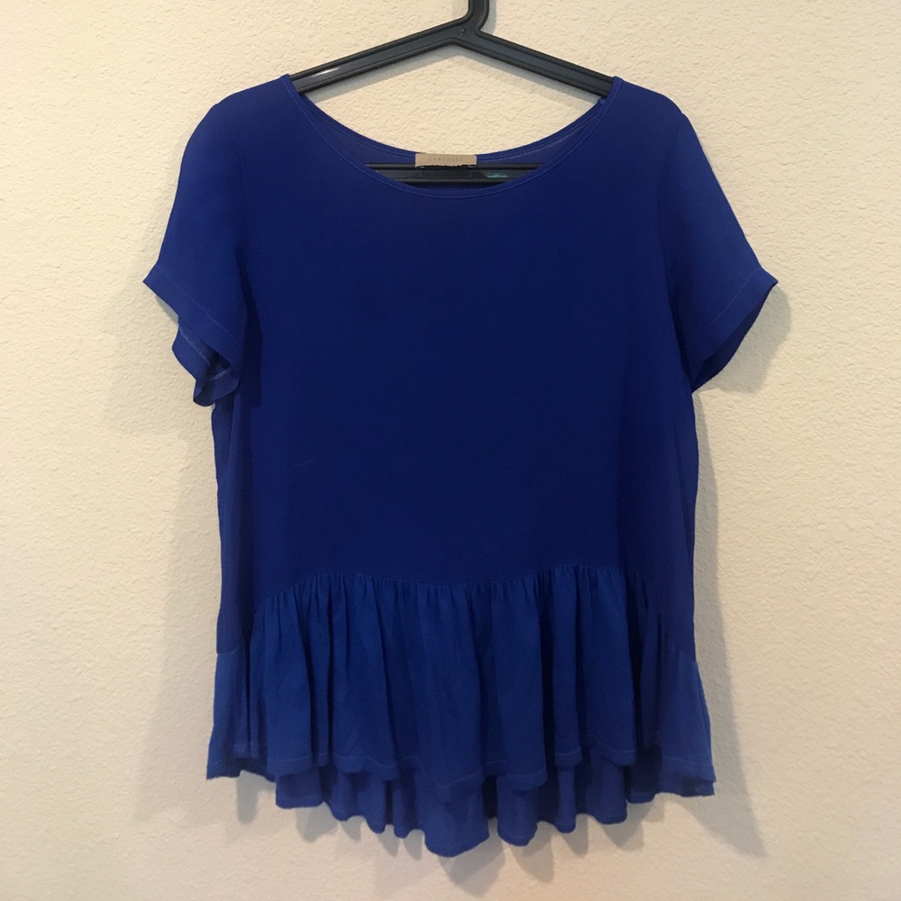 Language cobalt blue Peplum top