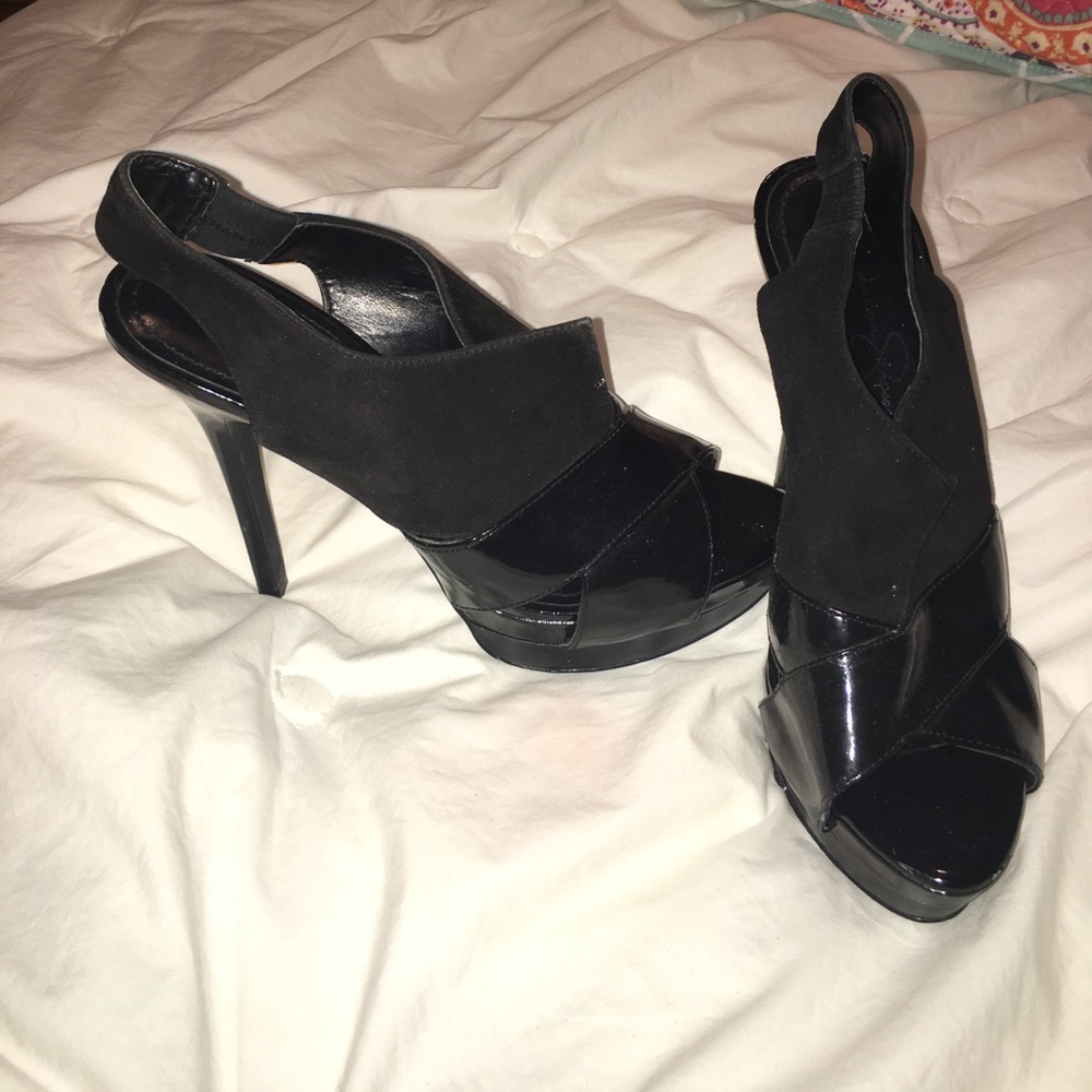 Sexy velvet Jessica Simpson black shoes