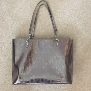 Women's Michael Kors silver metallic handbag
