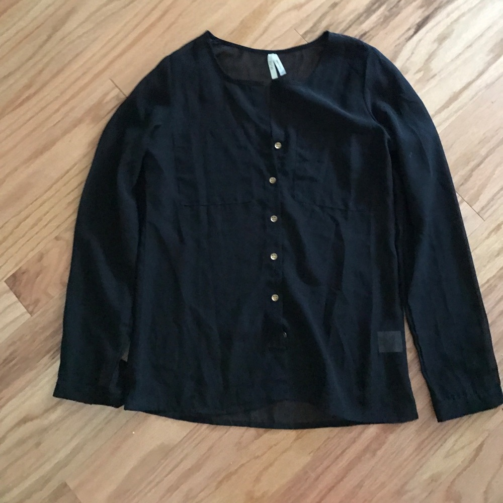 Sheer black blouse