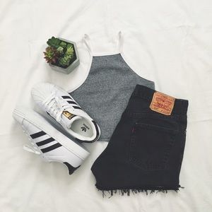 Vintage Black Levi's 505 High Waisted Shorts