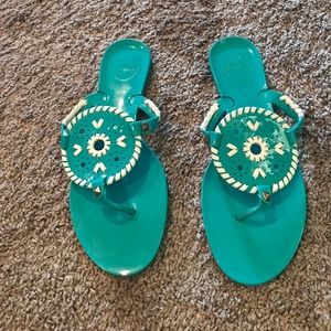 Jack Rogers turquoise Georgica Jelly Sandal 10