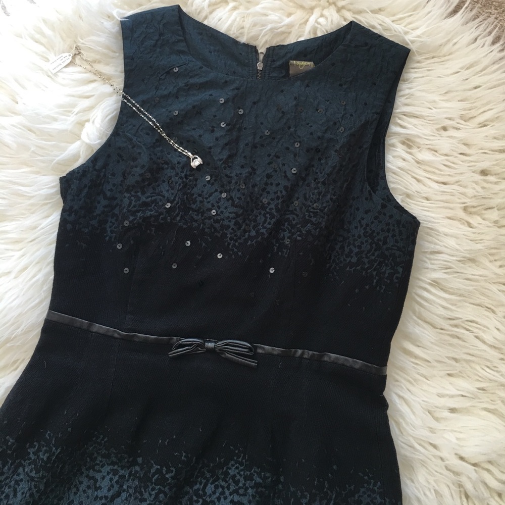 Taylor Dark Teal Sequin Cocktail Dress Sz 12