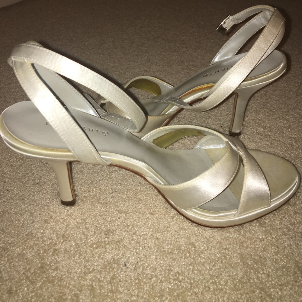 White heels, size 7