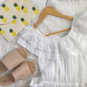 Vintage off shoulder swim cover up dress