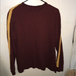 Maroon and orange long sleeve t-shirt
