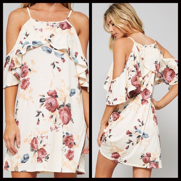3 LEFT‼️SUMMER CLEARANCE 🌞 Cold Shoulder Dress - Picture 2 of 2