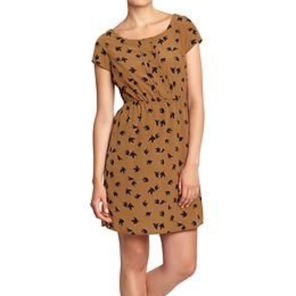 Light brown print dress
