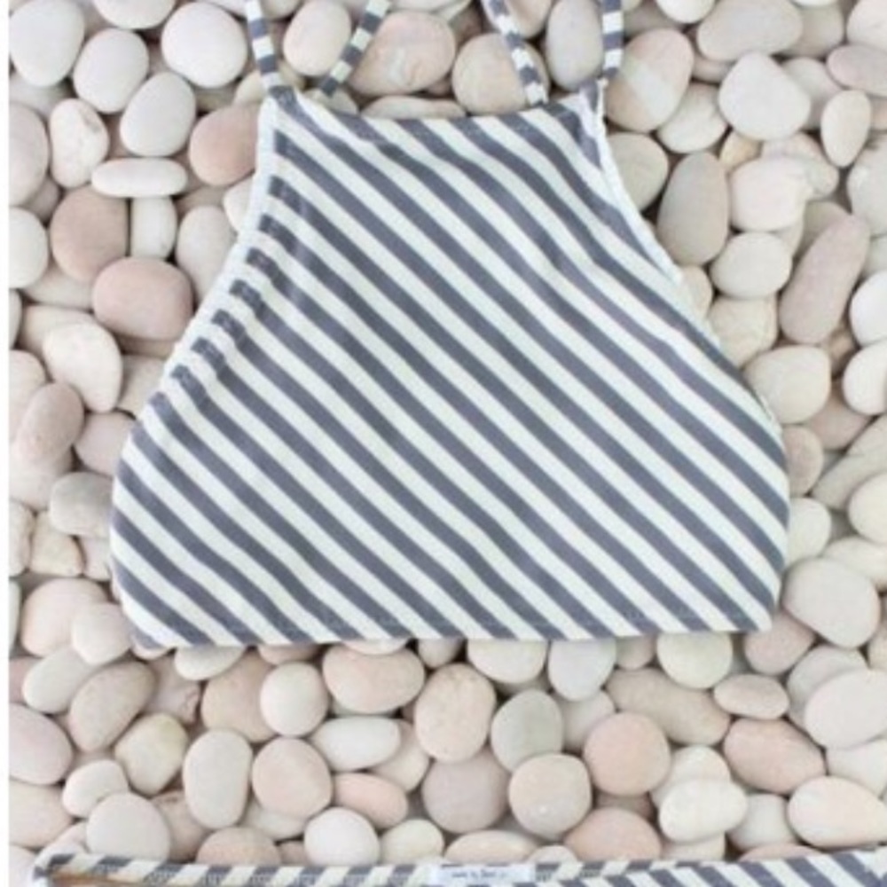 Striped bikini halter top