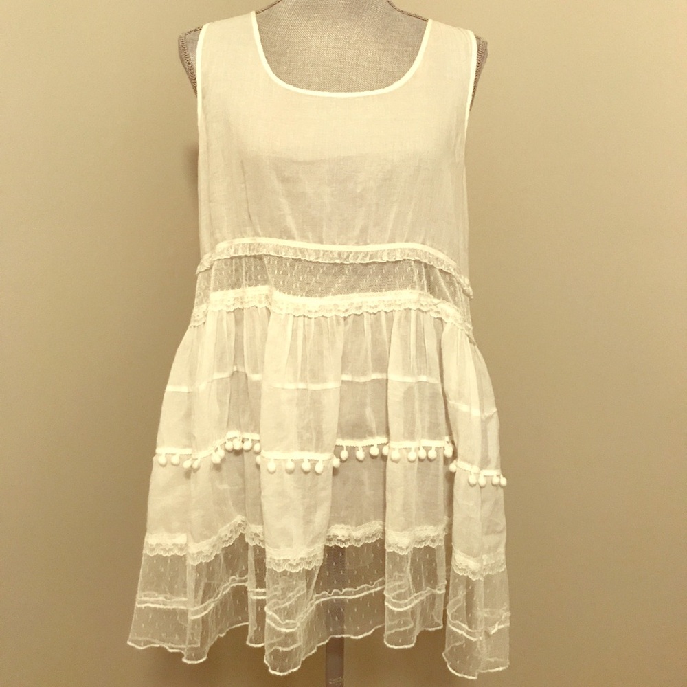 Flirty, boho sleeveless blouse