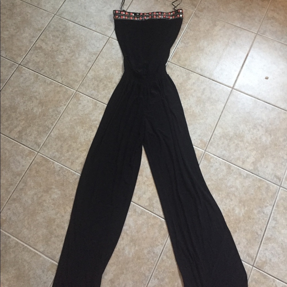 Strapless black jumpsuit