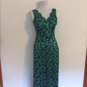 Green Sequin Full Length Dress