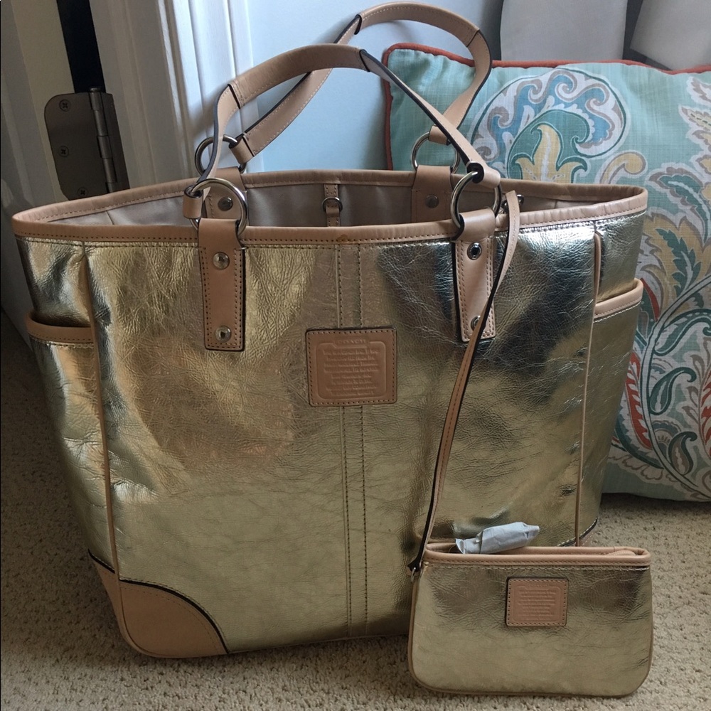 Coach Large Metallic Gold Tote