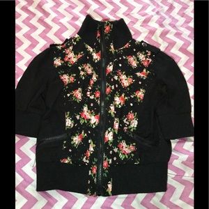 flowered crop jacket