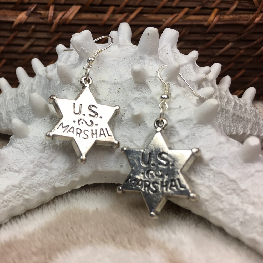 U.S. Marshal Badge Earrings - Picture 4 of 8