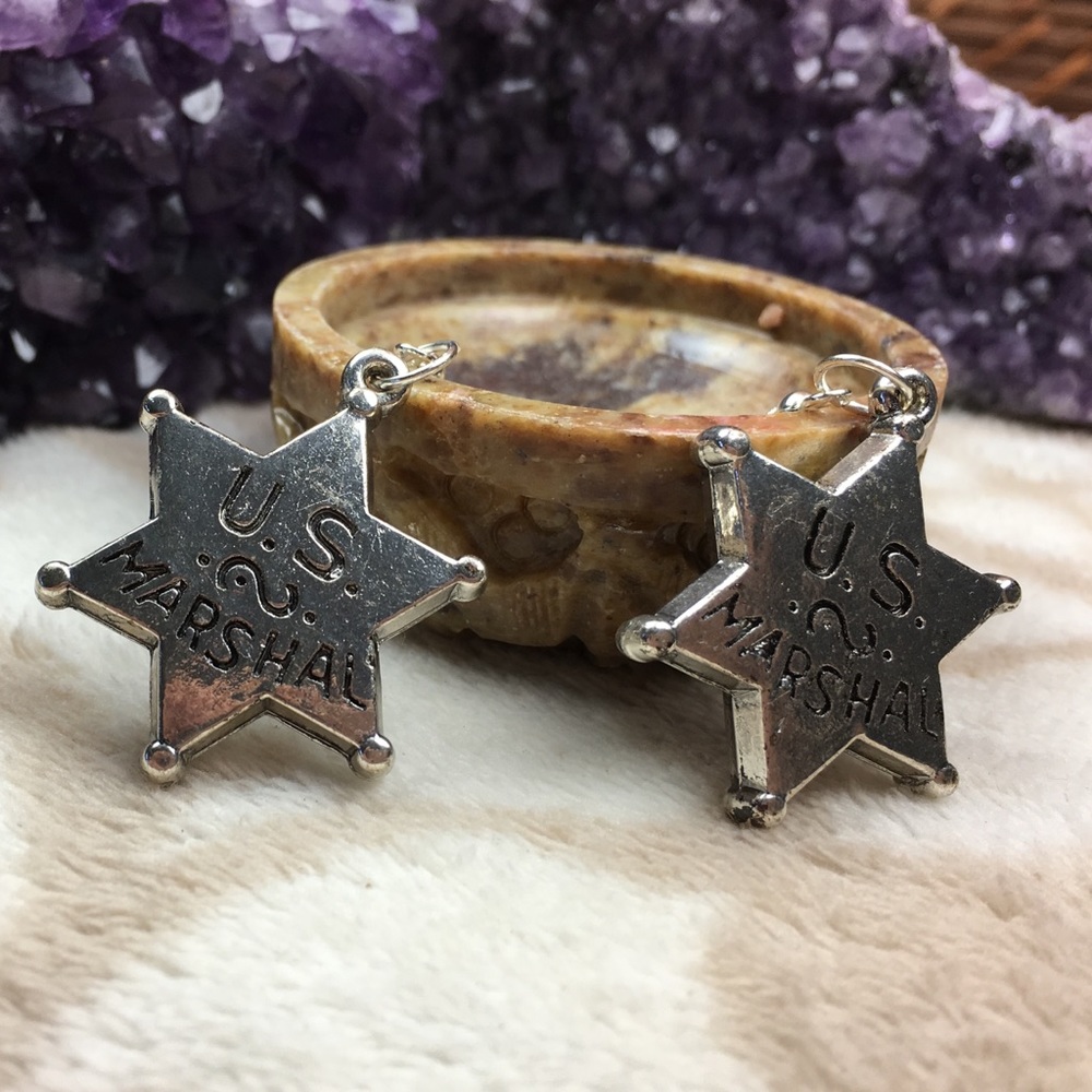 U.S. Marshal Badge Earrings - Picture 6 of 8