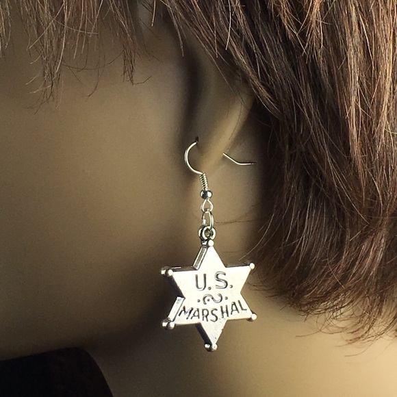 U.S. Marshal Badge Earrings - Picture 3 of 8