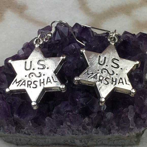 U.S. Marshal Badge Earrings - Picture 5 of 8