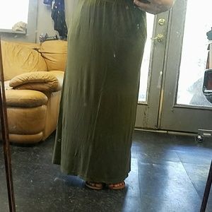 Olive Green Maxi Skirt