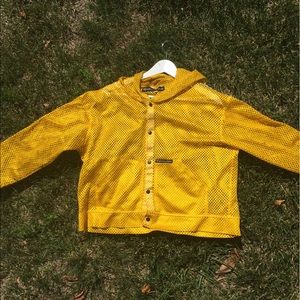 Yellow mesh hoodie by Whittall & Shon