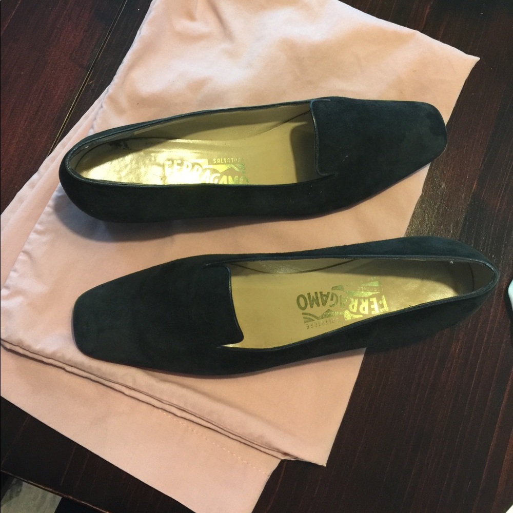 Ferragamo ladies suede loafers