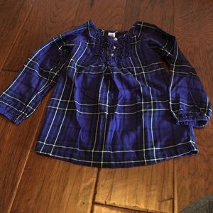 Plaid girls shirt with sparkle glitter buttons