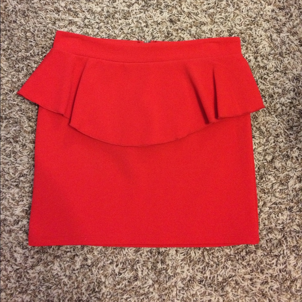 Red Peplum Skirt
